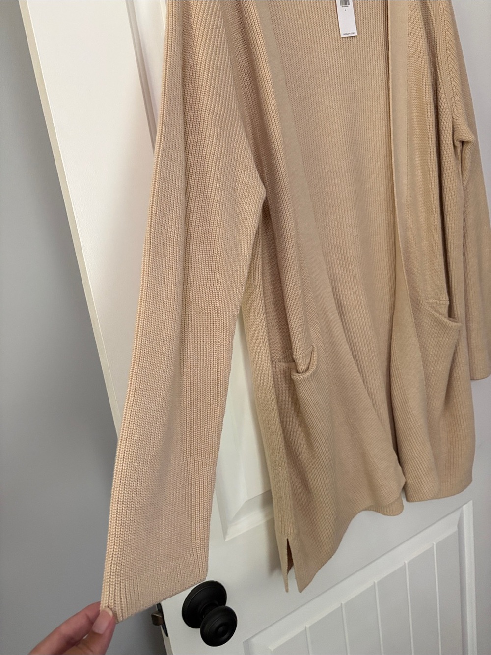 Old Navy Tan Open-Front Ribbed Cardigan - Picture 3 of 5